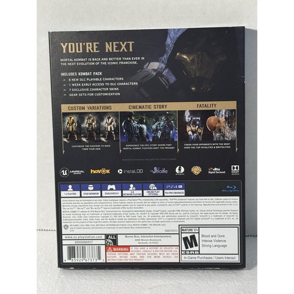 Mortal Kombat 11 ~ Premium Edition Steelbook w/Slipcover  PlayStation 4 PS4 - Picture 2 of 6